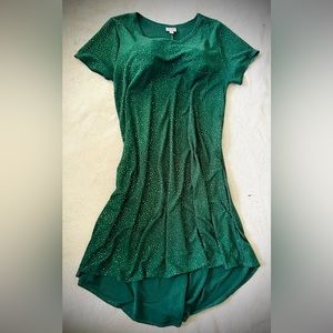 LulaRoe Carly Glitter Emerald Dress